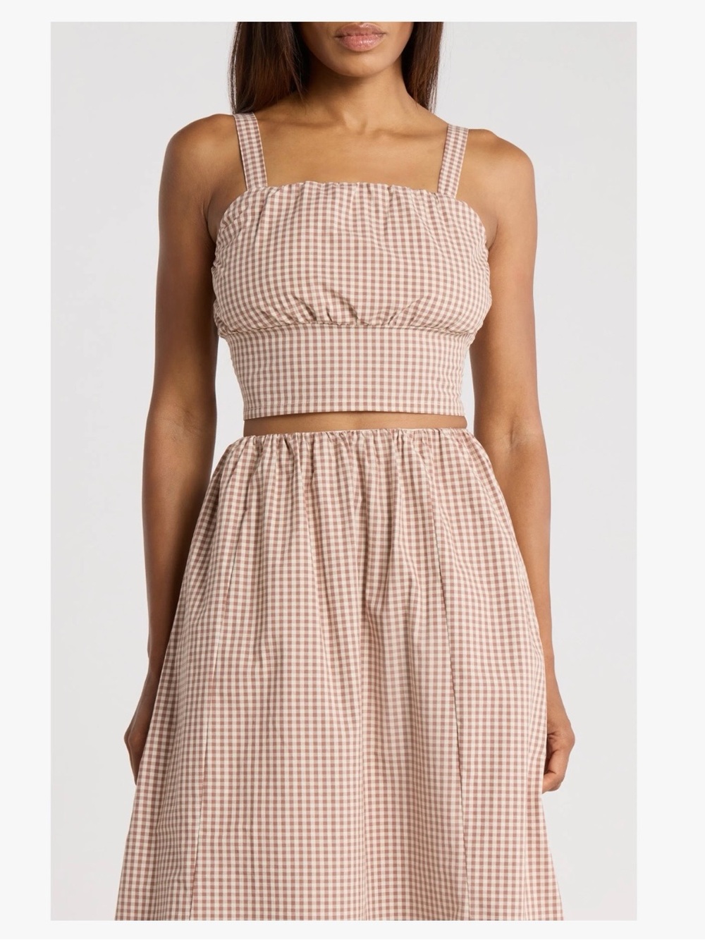 French Connections Matching Gingham Skirt Set
